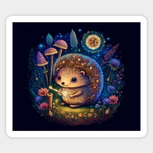 Hedgehog Fairy Tale Scene Sticker